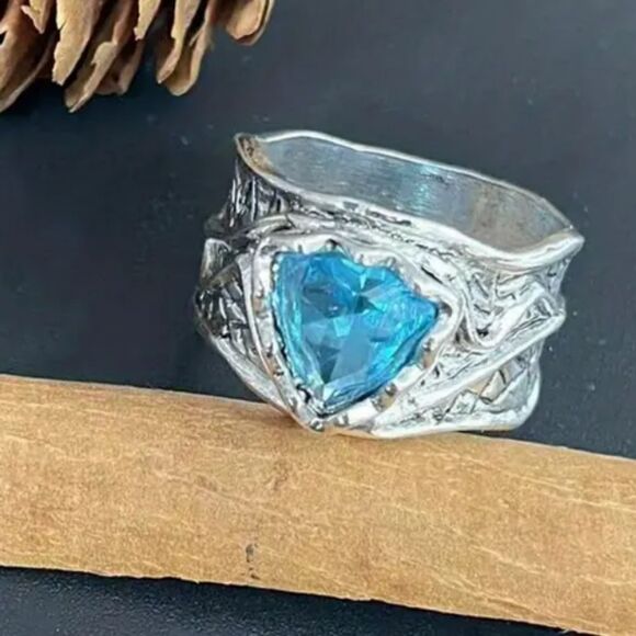 Bohemian blue stone ring as 6 - Picture 4 of 6